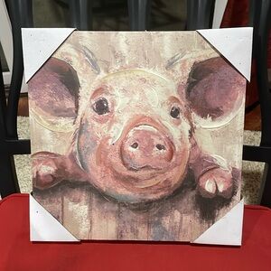 ❤️ 5/$25 - 12x12 stretched canvas PIG wall decor